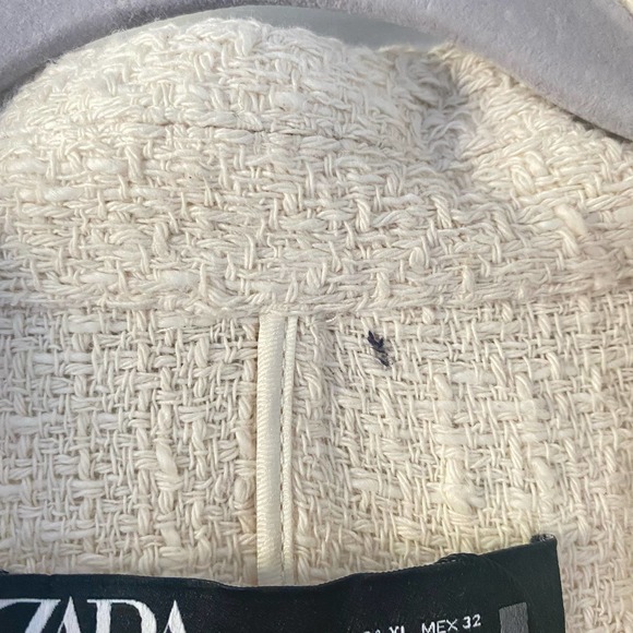 Zara Structure Ivory Tweed Longline Vest Sz XL - Picture 12 of 12